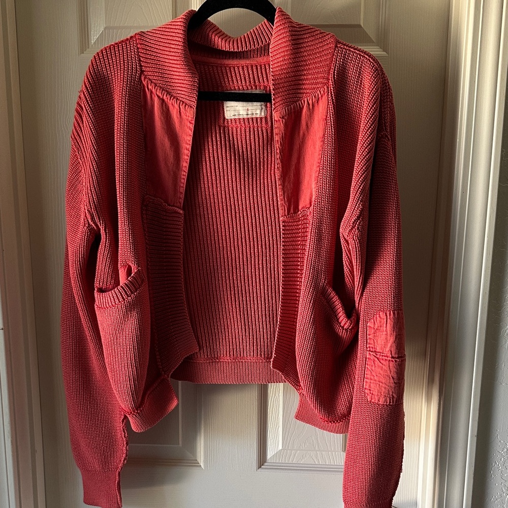We The Free Red Cardigan Sweater